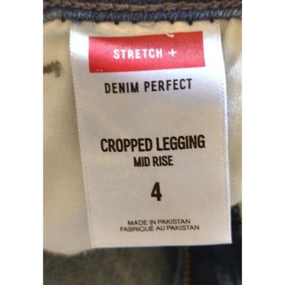 Express Leggings Womens 4 Cropped Mid Rise Stretch Denim Perfect - Picture 13 of 16